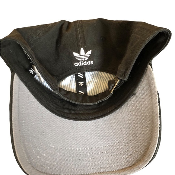Adidas Golf Hat Cap OS Black 100% Cotton Adjustable Summer Embroidered Logo - Picture 2 of 4